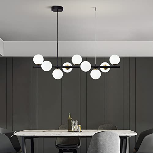 ZYGPH Mid Century Sputnik Pendelleuchte,9 Lichter Glaskugel Kronleuchter Für Kücheninsel,Moderne LED Deckenleuchte Esszimmer Wohnzimmer-C 83x24cm(33x9inch) von ZYGPH