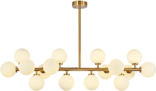 ZYGPH Moderne LED-Hängeleuchte für Zuhause, moderner Kronleuchter, Deckenleuchte, 16-flammige Schwarze Kugel-Linearleuchter-Befestigungen, klarer weißer Glaskugelschirm mit mattschwarzem Metall ZYGPH Moderne LED-Hängeleuchte für Zuhause, moderner Kronleuchter, Deckenleuchte, 16-flammige Schwarze Kugel-Linearleuchter-Befestigungen, klarer weißer Glaskugelschirm mit mattschwarzem Metall von ZYGPH