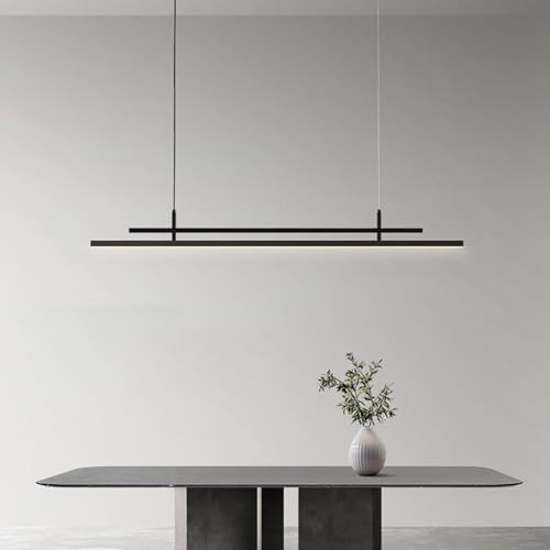 ZYGPH Moderne dimmbare lineare LED-Pendelleuchte für Esstisch, Kücheninsel, Wohnzimmer, minimalistischer schwarzer Kronleuchter mit Fernbedienung ZYGPH Moderne dimmbare lineare LED-Pendelleuchte für Esstisch, Kücheninsel, Wohnzimmer, minimalistischer schwarzer Kronleuchter mit Fernbedienung von ZYGPH