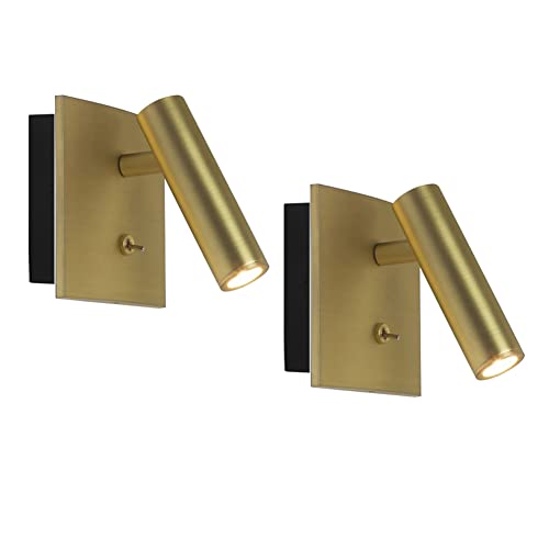 ZYGPH Nachttisch-Leselampen 2er-Set, Moderne Wandleuchte mit Schalter, Warme, Verstellbare Bett-Wandleuchte, Ideal zum Lesen im Bett - Chrom von ZYGPH