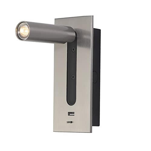 ZYGPH Verstellbare Bett-Wandleuchte mit USB-Anschluss, LED-Leselichtschalter – Moderne warmweiße 3000 K Nachttischlampe ZYGPH Verstellbare Bett-Wandleuchte mit USB-Anschluss, LED-Leselichtschalter – Moderne warmweiße 3000 K Nachttischlampe von ZYGPH
