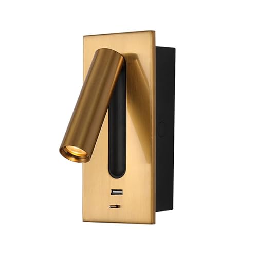 ZYGPH Verstellbare Bett-Wandleuchte mit USB-Anschluss, LED-Leselichtschalter – Moderne warmweiße 3000 K Nachttischlampe ZYGPH Verstellbare Bett-Wandleuchte mit USB-Anschluss, LED-Leselichtschalter – Moderne warmweiße 3000 K Nachttischlampe von ZYGPH