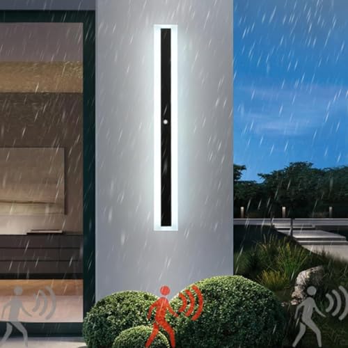 ZYGPH Wandleuchten LED Innen mit Fernbedienung Dimmbar Dekorativ Lang Aluminium Acryl für Schlafzimmer Wohnzimmer Flur (Schwarz 180cm) von ZYGPH