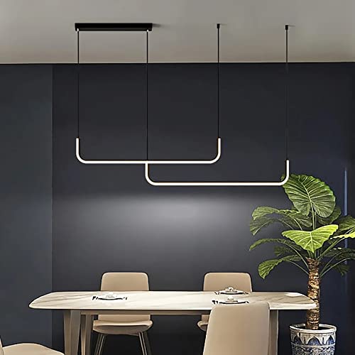 ZYGPH Zeitgenössische Dimmbare Pendelleuchte Für Esstisch,Moderne LED Linear Kronleuchter Kücheninsel,Acryl Decken Hängelampe Wohnzimmer Büro-Schwarz 2 150cm/59inch ZYGPH Zeitgenössische Dimmbare Pendelleuchte Für Esstisch,Moderne LED Linear Kronleuchter Kücheninsel,Acryl Decken Hängelampe Wohnzimmer Büro-Schwarz 2 150cm/59inch von ZYGPH