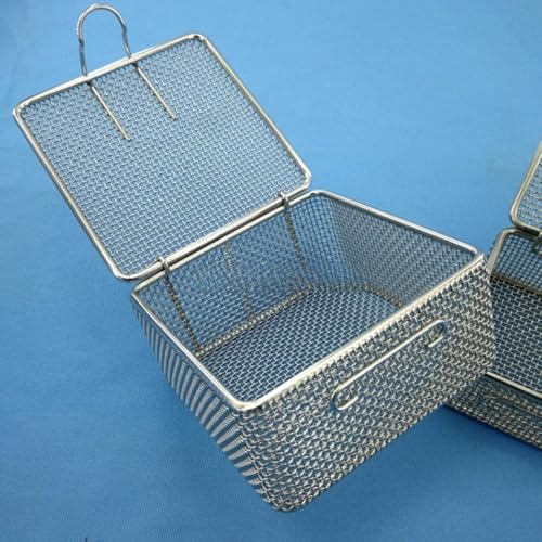 Kleiner Quadratischer Instrumenten-Sterilisationskorb, Edelstahl-Reinigungskorb Mit Deckel, Robust Und Langlebig, Für Krankenhäuser, Labore, Zahnärzte(8x8x4cm) von ZYHAOYAN