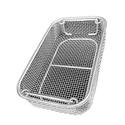 Sterilisationskorb für chirurgische Instrumente, perforiertes Tablett mit Griff, Maschenweite 4mm, Ultraschallreinigung, für Medizin, Lebensmittelindustrie(25x15cm/9.8x5.9in) von ZYHAOYAN