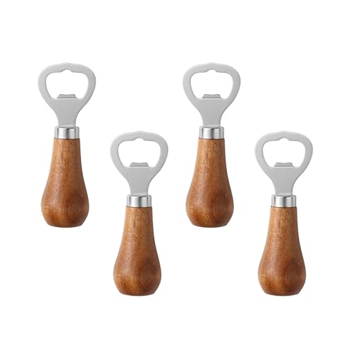 4 x Edelstahl-Flaschenöffner, vertikaler Flaschenöffner, Bierdeckel-Entferner mit ergonomischem Griff, Gadget von ZYHARUKO