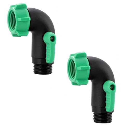 Auslaufsicherer, ergonomischer Gartenschlauch-Absperrventile, erosionsgeschützter Adapter, 2 Stück, für Camper, Schiffe, Außenbereich, Marine-Qualität, Winkelventile von ZYHARUKO