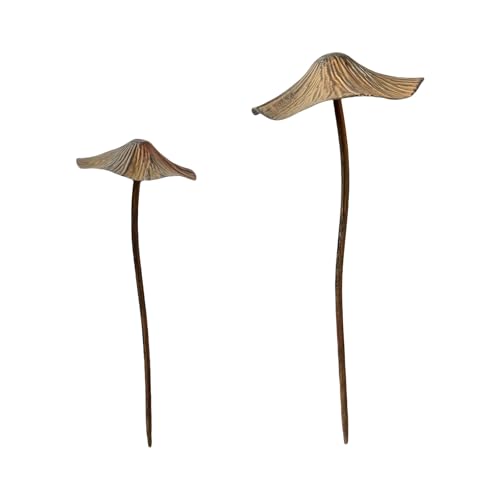 Deko-Pilz Gartenstecker Antik Eisen Wetterbeständig Einfache Montage Boden für Rasen Blumenbeete Pilzgarten von ZYHARUKO