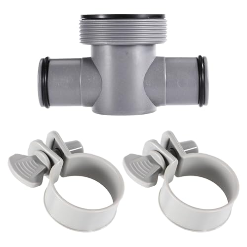 Multifuntional Pool Filterpumpen T-Anschluss 3.8 cm bis 3.2 cm mit O-Ringen Dichtungen und Schlauchschellen Ersatzteil Schwimmbadschlauch Fitting von ZYHARUKO
