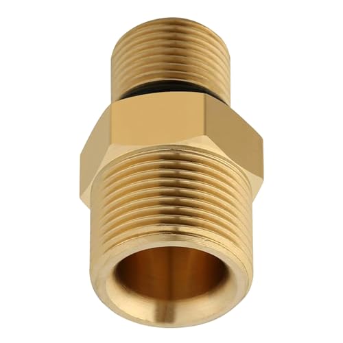 Verbindet schnell Messingadapter für Hochdrucksysteme, M 22 Innenschlauch auf 3/8 Zoll Pumpen, Auslaufschutz, stabiler Messingadapter für Hochdruckreiniger von ZYHARUKO