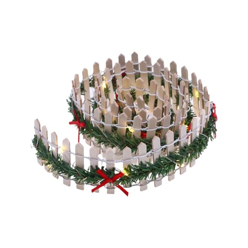 Weihnachtsfeen-Gartenzaun, Miniatur-Ornament, LED-Holzlatte für Puppenhäuser, Zuhause, Blumentöpfe, Dekoration, Feengarten von ZYHARUKO