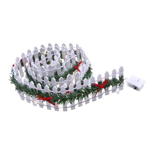 Weihnachtsfeen-Gartenzaun, Miniatur-Ornament, LED-Holzlatte für Puppenhäuser, Zuhause, Blumentöpfe, Dekoration, Feengarten von ZYHARUKO