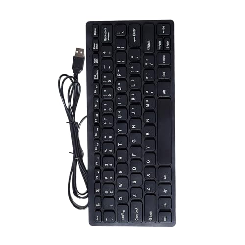 ZYHARUKO Ergonomische USB-Kabel-Miniatur-Tastaturen 78 für effizientes Tippen auf Laptops und Desktops, dünne Tastaturen von ZYHARUKO