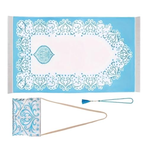 ZYHARUKO Gebetsteppich für Muslime mit Perlen, Quasten und Tasche, Reise-Gebetsteppich, tragbar, Islamiker, Damen, Herren, Muslime, Teppich-Set mit Tasche, Perlen ZYHARUKO Gebetsteppich für Muslime mit Perlen, Quasten und Tasche, Reise-Gebetsteppich, tragbar, Islamiker, Damen, Herren, Muslime, Teppich-Set mit Tasche, Perlen von ZYHARUKO