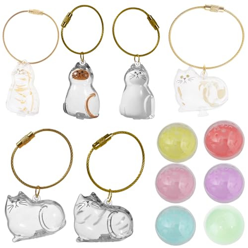 ZYHARUKO Memorial Pet Lover Essential Kitten-Shaped Keychain Organizer For Storing Shedding Hair Construction Cats Hair Preservation Vitrine von ZYHARUKO