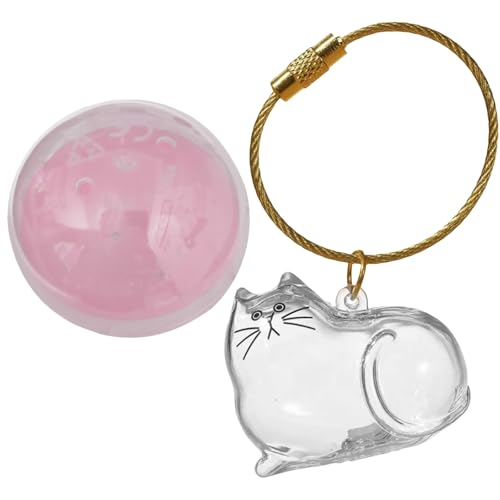 ZYHARUKO Memorial Pet Lover Essential Kitten-Shaped Keychain Organizer For Storing Shedding Hair Construction Cats Hair Preservation Vitrine von ZYHARUKO