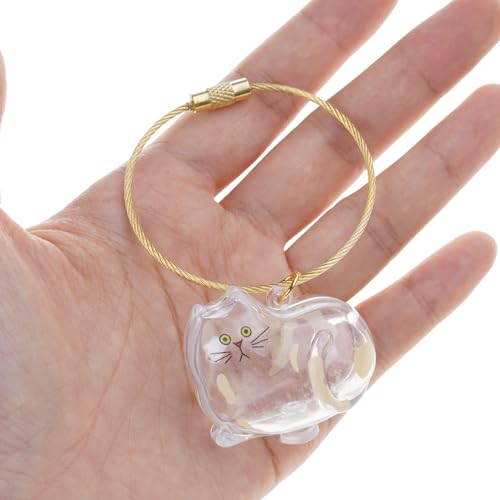 ZYHARUKO Memorial Pet Lover Essential Kitten-Shaped Keychain Organizer For Storing Shedding Hair Construction Cats Hair Preservation Vitrine von ZYHARUKO