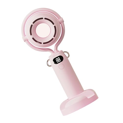 ZYHARUKO Reisefreundlicher faltbarer Handventilator, 5 Windgeschwindigkeiten, USB-Aufladung, Cartoon-Design, leiser Betrieb, ABS-Textur für den täglichen Gebrauch, faltbarer Handventilator von ZYHARUKO