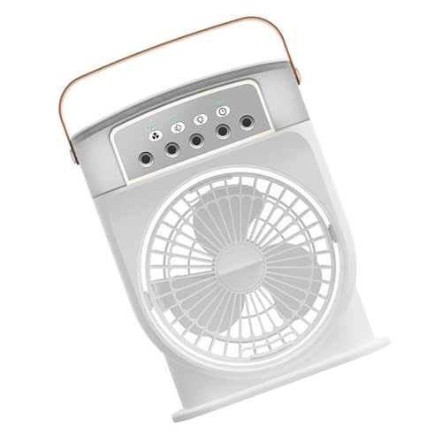 ZYHARUKO Wiederaufladbarer Luftkühler, 5-Loch-Desktop-Ventilator mit 3 einstellbaren Geschwindigkeiten, ABS-Textur, für Schlafzimmer oder Büro, Luftzirkulationskühlgerät von ZYHARUKO