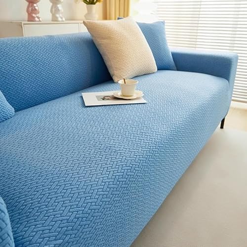 ZYHBBGXFC-XM 1 2 3 4 5 Sitzer Sofabezug Luxus Dicker Samt Möbelschutz Einfarbig Couchbezug Stretch Liegestuhlbezug(Blue,2-seat 145-185cm) von ZYHBBGXFC-XM