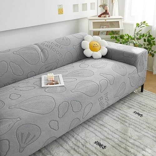 ZYHBBGXFC-XM 1 2 3 4 5 Sitzer Sofabezug Luxus Dicker Samt Möbelschutz Einfarbig Couchbezug Stretch Liegestuhlbezug(Gray,3-seat 190-230cm) von ZYHBBGXFC-XM