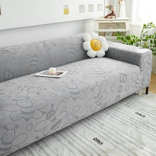 ZYHBBGXFC-XM 1 2 3 4 5 Sitzer Sofabezug Luxus Dicker Samt Möbelschutz Einfarbig Couchbezug Stretch Liegestuhlbezug(Gray,4-seat 235-300cm) von ZYHBBGXFC-XM