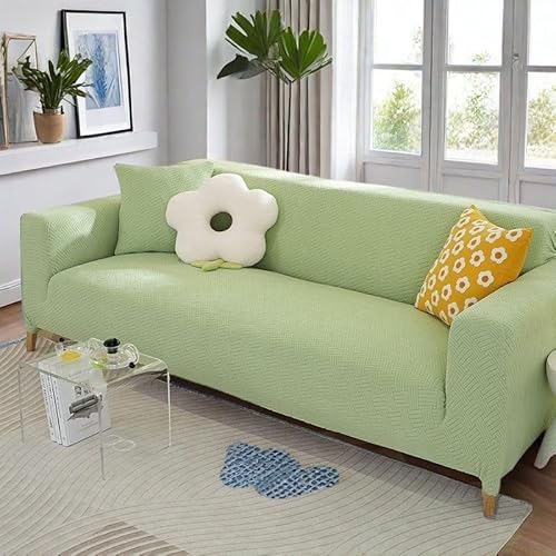 ZYHBBGXFC-XM 1 2 3 4 5 Sitzer Sofabezug Luxus Dicker Samt Möbelschutz Einfarbig Couchbezug Stretch Liegestuhlbezug(Green,2-seat 145-185cm) von ZYHBBGXFC-XM