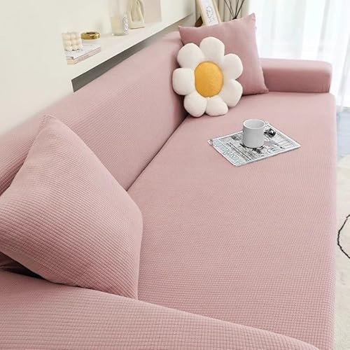 ZYHBBGXFC-XM 1 2 3 4 5 Sitzer Sofabezug Luxus Dicker Samt Möbelschutz Einfarbig Couchbezug Stretch Liegestuhlbezug(Pink,4-seat 235-300cm) von ZYHBBGXFC-XM