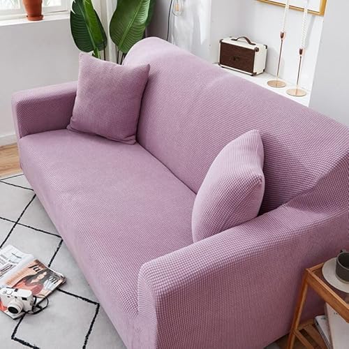 ZYHBBGXFC-XM 1 2 3 4 5 Sitzer Sofabezug Luxus Dicker Samt Möbelschutz Einfarbig Couchbezug Stretch Liegestuhlbezug(Purple,1-seat 90-140cm) von ZYHBBGXFC-XM