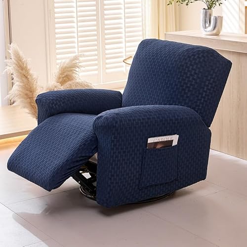 ZYHBBGXFC-XM Dehnbarer Relaxsesselbezug for 1/2/3 Personen, rutschfeste Sofahusse, geeignet for alle Jahreszeiten, for Elektro und Leder, mit Seitentasche(Blue,2Seats) von ZYHBBGXFC-XM