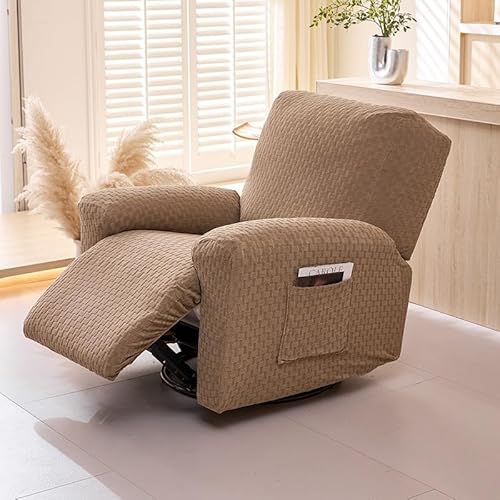ZYHBBGXFC-XM Dehnbarer Relaxsesselbezug for 1/2/3 Personen, rutschfeste Sofahusse, geeignet for alle Jahreszeiten, for Elektro und Leder, mit Seitentasche(Brown,2Seats) von ZYHBBGXFC-XM