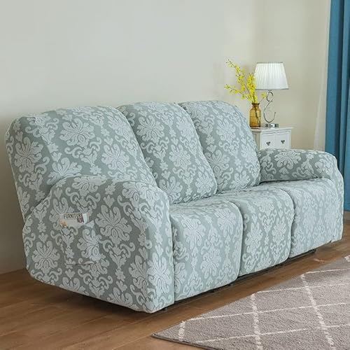 ZYHBBGXFC-XM Dehnbarer Relaxsesselbezug for 1/2/3 Personen, rutschfeste Sofahusse, geeignet for alle Jahreszeiten, for Elektro und Leder, mit Seitentasche(Green,3Seats) von ZYHBBGXFC-XM