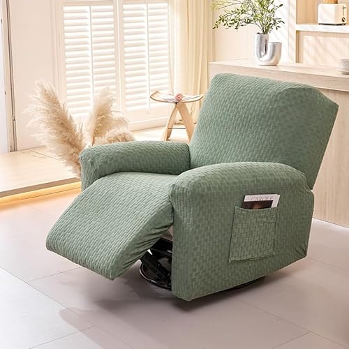 ZYHBBGXFC-XM Dehnbarer Relaxsesselbezug for 1/2/3 Personen, rutschfeste Sofahusse, geeignet for alle Jahreszeiten, for Elektro und Leder, mit Seitentasche(Green,3Seats) von ZYHBBGXFC-XM