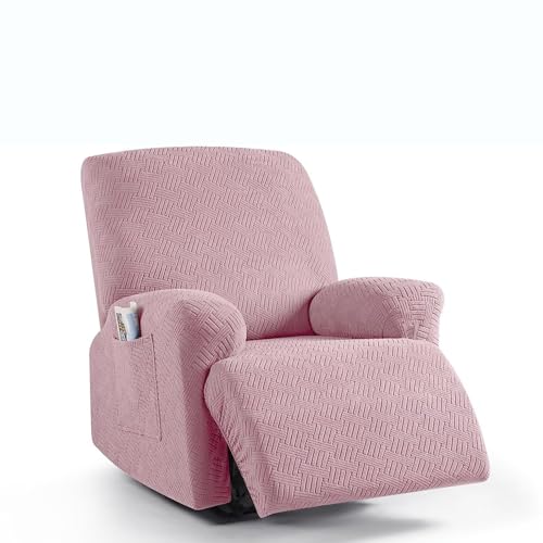 ZYHBBGXFC-XM Dehnbarer Relaxsesselbezug for 1/2/3 Personen, rutschfeste Sofahusse, geeignet for alle Jahreszeiten, for Elektro und Leder, mit Seitentasche(Pink,1Seat) von ZYHBBGXFC-XM