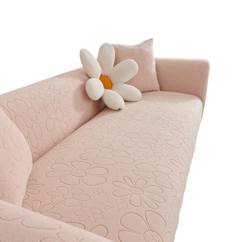 ZYHBBGXFC-XM Hochwertiger Samt-Stretch-Sofabezug for 1–5-Sitzer, eleganter Möbelschutz, einfarbig, einfach anzubringende Couch- und Stuhlbezüge(Beige,3-seat 190-230cm) von ZYHBBGXFC-XM