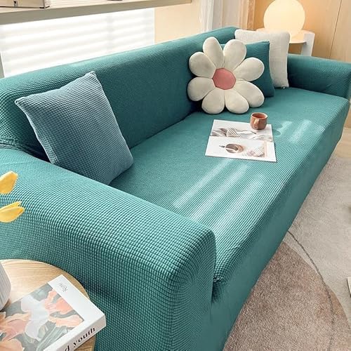 ZYHBBGXFC-XM Luxuriöser Sofabezug aus Samt, Stretch-Möbelschutz for 1–5 Sitzer, einfarbig, Dicker Sofabezug for Wohnzimmer, Bezug for Liegestühle(Green,2 Seater(145-185cm)) von ZYHBBGXFC-XM