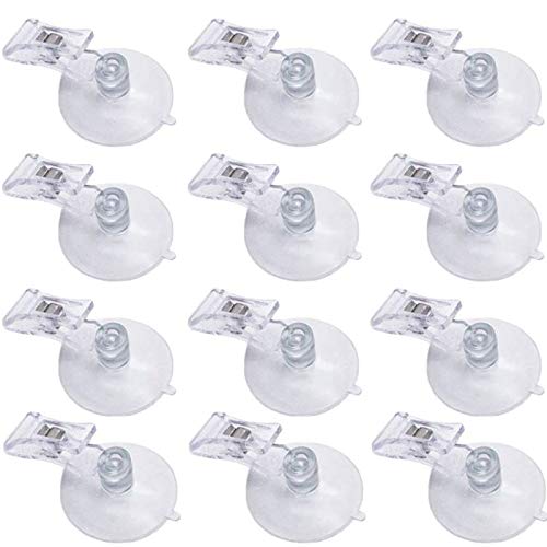 ZYHDFH 12 Stück Saugnapf Klammer Transparent Saugnapf Clips Wand Saugnapf Clip Kunststoff Clip mit Saugnapf Halteklammern Saughaken für Bad/Büro/Küche/Einkaufszentrum/Aquarium von ZYHDFH