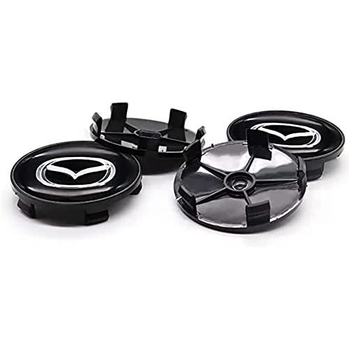 ZYHHDP 4 X Reifen & Felgen Radnabenkappen Emblem-Aufkleber Aufkleber, füR Mazda 2 3 5 6 MX5 MX30 CX3 CX30 CX5 50 7 8 9 RX8 60MM Staubdichtes Styling-ZubehöR von ZYHHDP