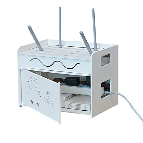 ZYHHDP Router Box Wandhalterung, Kabelboxen, Tv-Set-Top-Rack, Kabelaufbewahrungsbox, Wlan-Router-Aufbewahrungsbox Mit Wärmeableitung, Steckdosen Sicher/24X21X23Cm von ZYHHDP