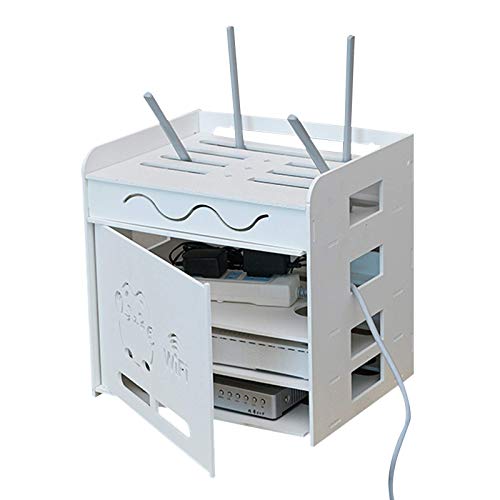 ZYHHDP Router Box Wandhalterung, Kabelboxen, Tv-Set-Top-Rack, Kabelaufbewahrungsbox, Wlan-Router-Aufbewahrungsbox Mit Wärmeableitung, Steckdosen Sicher/32.5X26.5X32.5Cm von ZYHHDP