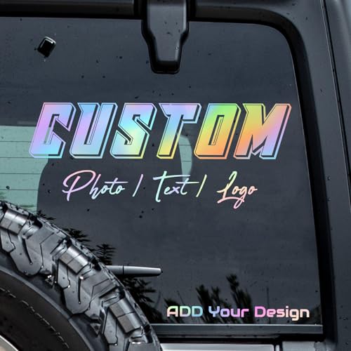 Personalisierter Hologramm Autoaufkleber - Autoaufkleber - Aufkleber mit Wunschtext oder Wunschmotiv - Klebt Auf Jeder Glatten Oberfläche - Für Auto Fahrrad Motorrad Schaufenster Kfz - bis 180 cm von ZYHJJ