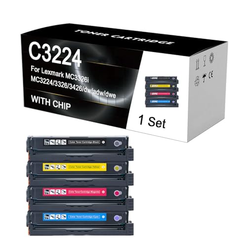 ZYHJZ 4er-Pack C3224 C3210K0 C3210C0 C3210M0 C3210Y0 Wiederaufbereitete Tonerkartusche mit Chip, Ersatz für Lexmark C3224 C3326 C3426 MC3224 MC3326 MC3426 Drucker,Set-1500Pages ZYHJZ 4er-Pack C3224 C3210K0 C3210C0 C3210M0 C3210Y0 Wiederaufbereitete Tonerkartusche mit Chip, Ersatz für Lexmark C3224 C3326 C3426 MC3224 MC3326 MC3426 Drucker,Set-1500Pages von ZYHJZ