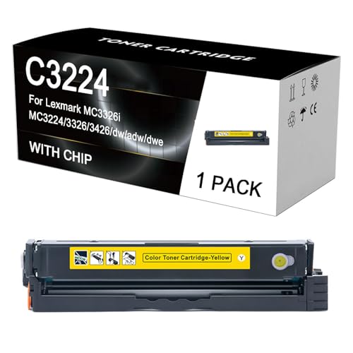 ZYHJZ 4er-Pack C3224 C3210K0 C3210C0 C3210M0 C3210Y0 Wiederaufbereitete Tonerkartusche mit Chip, Ersatz für Lexmark C3224 C3326 C3426 MC3224 MC3326 MC3426 Drucker,Y-1500Pages ZYHJZ 4er-Pack C3224 C3210K0 C3210C0 C3210M0 C3210Y0 Wiederaufbereitete Tonerkartusche mit Chip, Ersatz für Lexmark C3224 C3326 C3426 MC3224 MC3326 MC3426 Drucker,Y-1500Pages von ZYHJZ