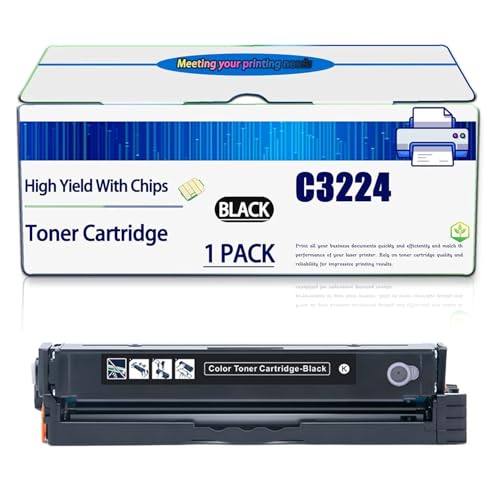 ZYHJZ C3224 Tonerkartusche C3210K0 C3210C0 C3210M0 C3210Y0 Toner (mit Chip), kompatibles Tonerkartuschenset als Ersatz für Lexmark C3326 MC3224 MC3326 C3224dw Drucker,BK-1500Pages von ZYHJZ