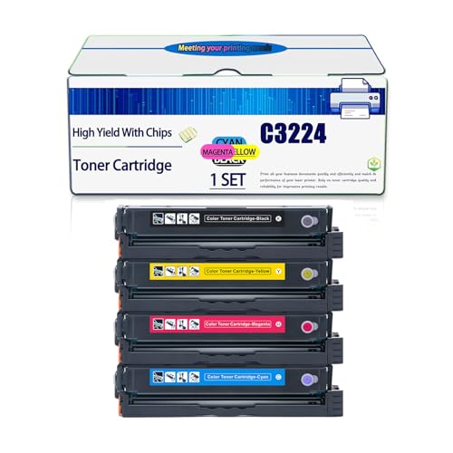 ZYHJZ C3224 Tonerkartusche C3210K0 C3210C0 C3210M0 C3210Y0 Toner (mit Chip), kompatibles Tonerkartuschenset als Ersatz für Lexmark C3326 MC3224 MC3326 C3224dw Drucker,Set-1500Pages von ZYHJZ