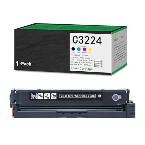 ZYHJZ C3224 Tonerkartuschen-Set (BK/C/M/Y) C3210K0 C3210C0 C3210M0 C3210Y0 Kompatibel für Lexmark C3224 MC3326 C3326 C3426 MC3224 Drucker (mit Chip),BK-1500Pages von ZYHJZ