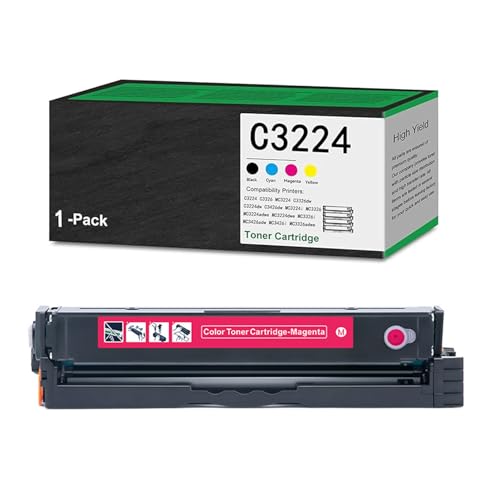 ZYHJZ C3224 Tonerkartuschen-Set (BK/C/M/Y) C3210K0 C3210C0 C3210M0 C3210Y0 Kompatibel für Lexmark C3224 MC3326 C3326 C3426 MC3224 Drucker (mit Chip),M-1500Pages von ZYHJZ