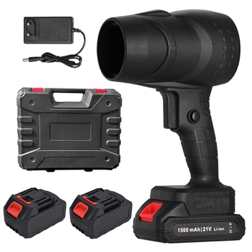 Mini-Turbo-Jet-Ventilator, Turbo-Jet-Bläser, Handgeführter Laubbläser mit 21 V 15000 MAh Akku (2X Lithium-Ionen-Akku)(Black) von ZYHNNKL