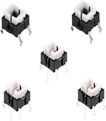 Switch Micro Switches 50Pcs 6 * 6mm Through Hole Micro Push Button Tactile Momentary Switch(White Light) von ZYHNYTAO